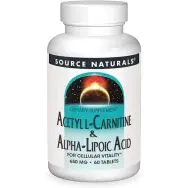Source Naturals, Acetyl-L-Carnitine & Alpha-Lipoic Acid, 650mg, 60 Veg. Tablets | Special offer