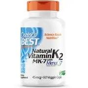Doctor's Best, natural vitamin K2, 45mcg, 60 veg. capsules