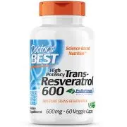 Doctor's Best, Trans-Resveratrol, 600mg, 60 Veg. capsules