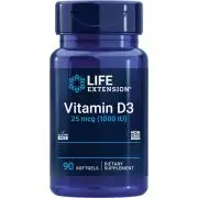 Life Extension, Vitamin D3 25mcg (1000 IU), 90 softgels