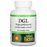 Natural Factors, DGL, Deglycyrrhizinated Licorice Root, 400mg , 90 chewable tablets