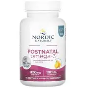 Nordic Naturals, Postnatal Omega-3, Lemon, 560mg, 60 softgels