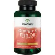 Swanson, Omega-3 Fish Oil with Vitamin D, lemon flavor, 1,000mg, 60 softgels