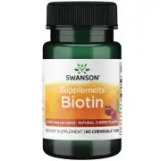 Swanson, Biotin, Natural Cherry Flavor, 5000mcg, 60 chewable tablets